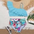 thumbnail image 7 of YDFCWXW Kids Girls 2 Pieces Bathing Suit Sleeveless Swim Top with Bottoms Set for Beach Swimming (Sky Blue, 8-9 Years), 7 of 7