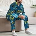thumbnail image 7 of Fuzoiu Machinery Road Construction Print Men's Long-Sleeved Pajama,Lounge Button Down Nightwear,Mens Notch Collar Pajama Set -X-Large, 7 of 7