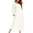 thumbnail image 4 of HLSOHJP Women's Victorian Nightgown Long Sleeve Nightgowns Vintage Autumn Night Shirt, 4 of 6