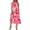 Pink, variant on ITSAME Womens Maxi Dress, Floral Short Sleeve V Neck Summer Pleated Beach Dress Red S