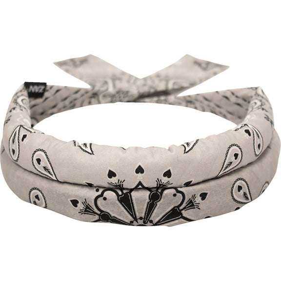 Zan Headgear Cotton Cooldanna Head/Neck Wrap Gray Paisley