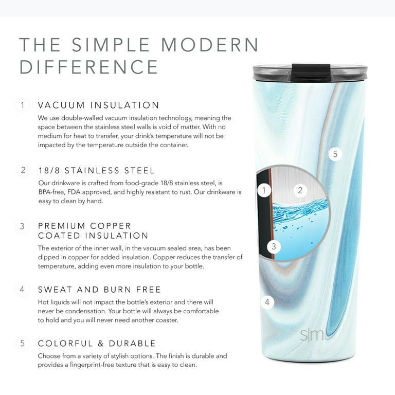 Simple Modern 24 oz Classic Tumbler with Straw & Flip Lid - 18/8 Stainless  Steel Water Bottle -Sunshine 