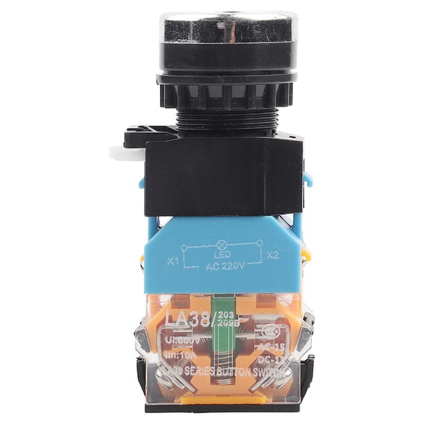 Interruptor Momentáneo De Botón Verde De Cabeza Plana De 22 Mm Con Luz Led De 220 V Kearding TO003335-00