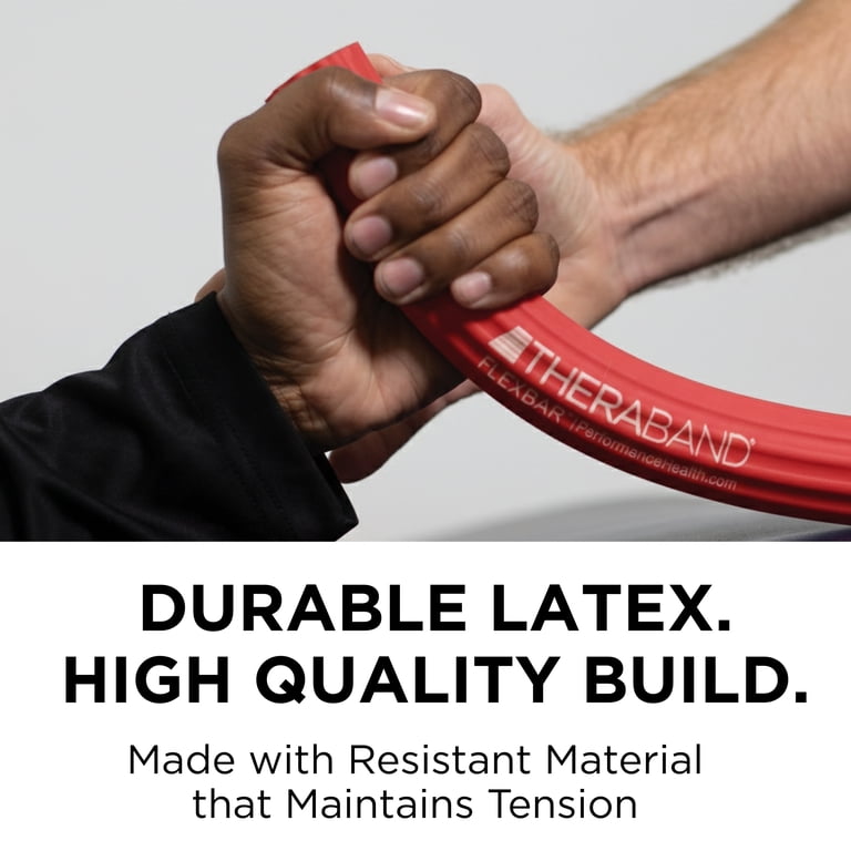 THERABAND FlexBar Resistance Bar, Light, Red, Non Slip Grip