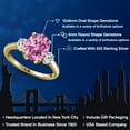 thumbnail image 2 of Gem Stone King 18K Yellow Gold Plated Silver Ring Oval Pink Moissanite and Topaz (3.48 Cttw), 2 of 6