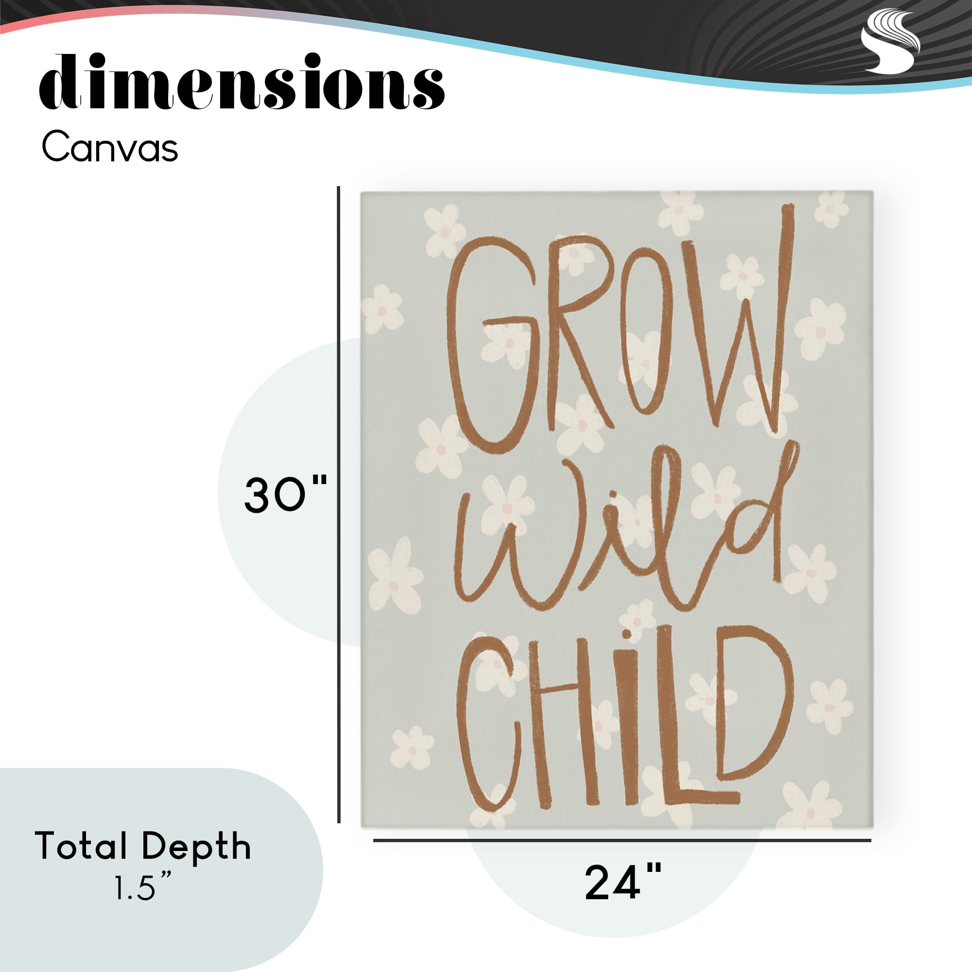 Grow Wild Child Flowers Canvas Wall Art, design by Katie Griggs