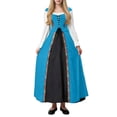 thumbnail image 6 of Ynynloco Renaissance Costume Women Halloween Medieval Pirate Full Skirt Dress 2 Pics Set, Pockets, Square Neck, Adjustable Lacing, for Ren Faire, Witch Outfit, Pirate Theme Parties, Hobbit Events, 6 of 7