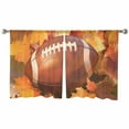 thumbnail image 3 of Fall Football Sheer Curtains 54 Inches Length 2 Panels Set, Window Sheer Curtains for Living Room/Bedroom, Thanksgiving Maple Leaf Orange Yellow Light Filtering Rod Pocket Curtain 52'' x 54'' x 2, 3 of 7