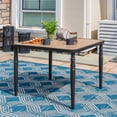 thumbnail image 3 of Nuu Garden Outdoor 37” Square Metal Dining Table, Patio Dining Table with Umbrella Hole, Powder-Coated Metal Table with Faux Wood Tabletop, for Patio, Garden, Backyard and Balcony, Black, 3 of 10