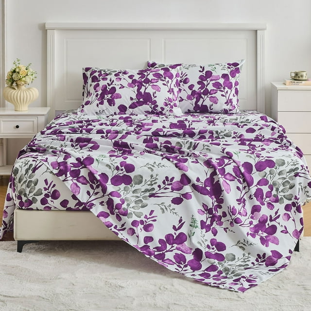 Hitime Ensemble de Draps 3 Pcs à Poches Profondes pour Lit Simple s'Adapte à 14 Pouces, Microfibre Respirante Ultra Douce Ensemble de Draps Format Simple, Style Hôtel de Luxe Déco Maison Ensemble de Draps pour Lit Simple, Cadeau pour Femmes, Hommes