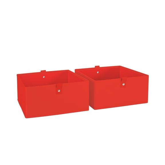 RiverRidge Kids 2pc 5" Collapsible Cube Fabric Storage Bins for Playroom - Red
