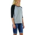 thumbnail image 4 of ToBeInStyle Women's Classic Cotton Baseball T-Shirts - Light Grey/Black - Large, 4 of 7
