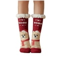thumbnail image 2 of Sales Today Cute Ankle Crew Socks Under $5 GIJNRIUIUA Multicolor Crew Socks Women's Winter Soft Warm Fuzzy Fleece-Lined Grippers Slipper Socks No-Show Socks, 2 of 6