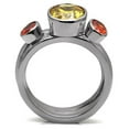 thumbnail image 4 of High polished (no plating) Stainless Steel Ring with AAA Grade CZ in Multi Color for Women Multi Color Stone Color Style TK095 Size 9, 4 of 5