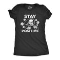 thumbnail image 1 of Womens Stay Positive T Shirt Funny Optimistic Grim Reaper Joke Tee for Ladies (Heather Black - POSITIVE) - M, 1 of 3