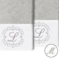 thumbnail image 2 of Authentic Hotel and Spa  100% Turkish Cotton Monica 2PC Embellished Hand Towel Set Light Gray M, 2 of 3