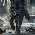 thumbnail image 6 of WYYP Wolf Stream Woods Round Table Cover 100% Polyester Fiber Great for Home Kitchen/Parties/Holiday Dinner White, 6 of 8