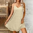 thumbnail image 5 of cocolona Womens Summer Halter Dress Sleeveless Ruffle Flowy Mini Dress Casual Solid Color Vacation Beach Sundress, 5 of 7