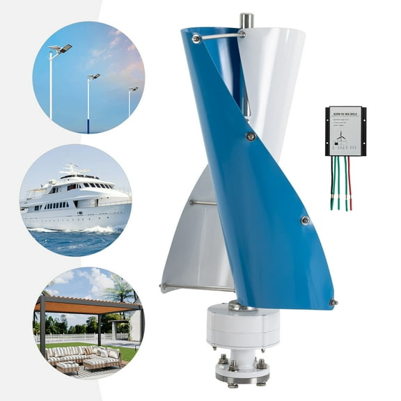 TFCFL 2-Blade Vertical Axis Wind Turbine Generator Power Turbine Generator w/ Controller 500W 12V