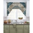 thumbnail image 2 of Blue Gray Boho Flower Kitchen Swag Valances for Windows, Vintage National Floral Swag Valances Curtains for Living Room, Rod Pocket Window Treatments for Bathroom, Bedroom, Cafe, 56"x36", 2 of 6