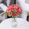 thumbnail image 2 of Artificial Flowers 2 Bunches Fake Peony Silk Flowers Arrangements with Eucalyptus Leaves Faux Realistic Bouquet for Wedding Decoration Home Table Centerpiece (Cream White), 2 of 5