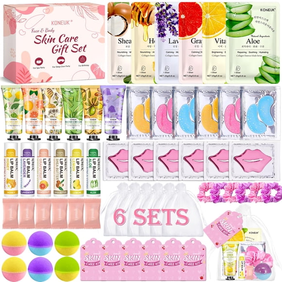 Set de artículos para fiestas de spa KONEUK, 60 unidades, para niñas con mascarillas