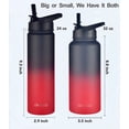 thumbnail image 2 of Mininoo 24 oz Insulated Stainless Steel Water Bottle with Straw Lid, Ice Coke, 2 of 6
