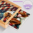 thumbnail image 4 of Patriotic Basset Hound Stained Glass Portrait American Flag Acrylic Plaque with Wood Photo Frame Box Bassets Dog Breed Lovers Gifts Idea Light Box - 01010, 4 of 5