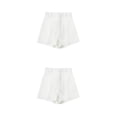 thumbnail image 1 of Sonducket corta de poliéster para mujer, Color sólido, suave, transpirable, plisada, fácil de combinar, portátil, ropa de para METRO 2piezas, 1 of 6