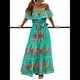 thumbnail image 2 of Vestido de Verano para Mujer, Estampado Floral, Hombros Descubiertos, Sin Mangas, Verde XL, 2 of 8