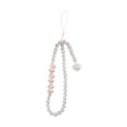 thumbnail image 3 of Bunblic Beaded Phone Lanyard Cute Bracelet Keychain Stylish Phone Chain Strap Multipurpose Decorative Key Chains Keyring Bangle Chain Pink Bow, 3 of 8