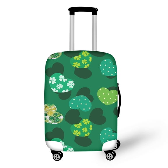 HELLHERO Clover Hearts Pattern Soft Luggage Cover Polyester Durable Travel Baggage Cover Breathable Suitcase Protective Cover for Family