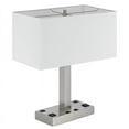 thumbnail image 3 of Cal Lighting Colmar 2-Light Desk Lamp with 2 Power Outlets in Brushed Silver, 3 of 5