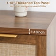 thumbnail image 3 of Hommpa Storage Sideboard Rattan Sideboard Buffet Cabinet with Adjustable Shelves 4-Doors Kitchen Storage Cabinet for Dining Room, Living Room,Bedroom, Hallway, Brown, 3 of 11
