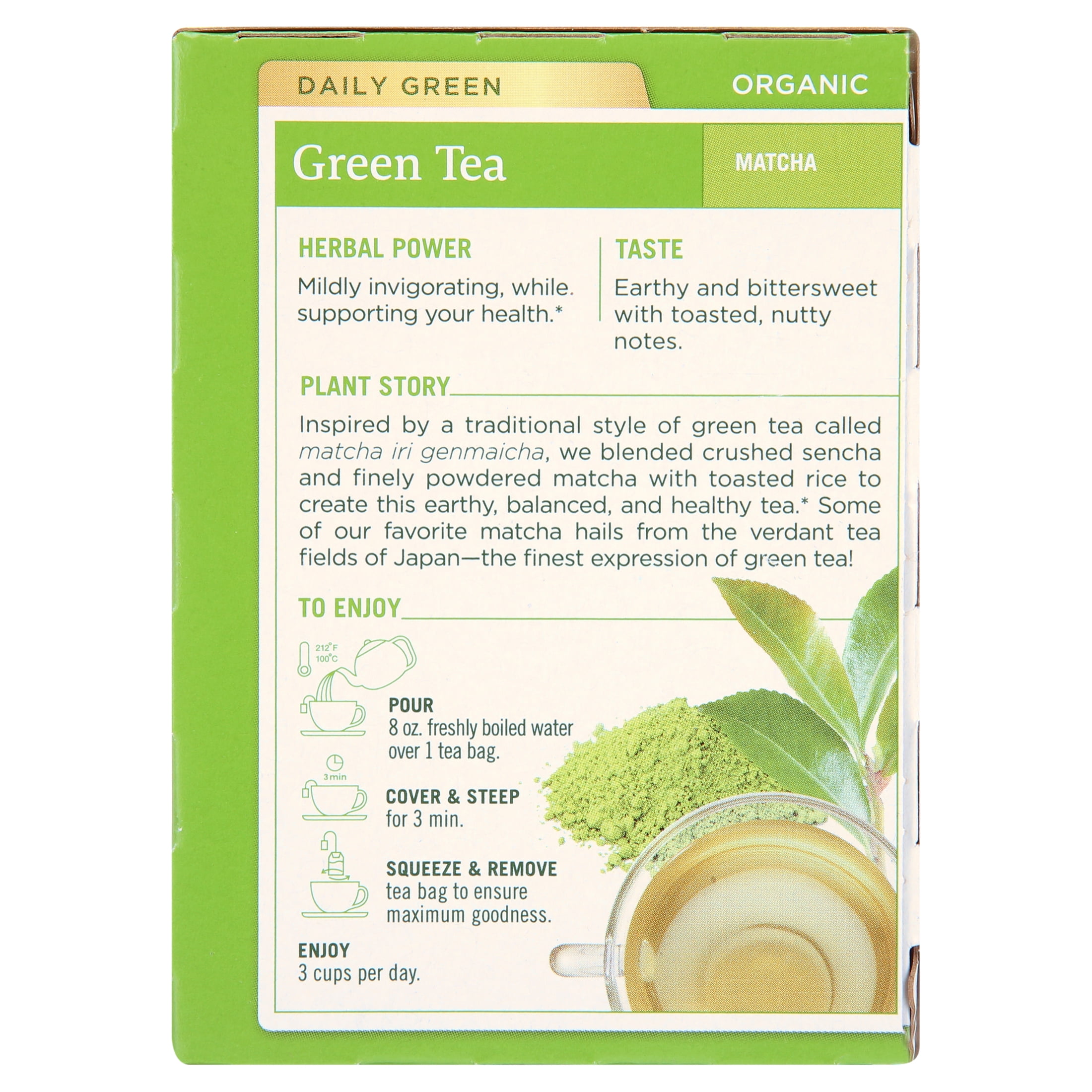 (6 pack) Traditional Medicinals, Organic Green Tea Matcha with Toasted Rice, Tea Bags, 16 Ct