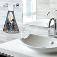 thumbnail image 6 of Haosy 2 Pack Kitchen Wash Cloths with Hanging Loops Absorbent Absorbent Quick Drying Hand Towels, Little Witch and Vampire on Halloween, 6 of 7