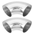 thumbnail image 1 of piezas OD 4,5 pulgadas 90 grados SS304 tubo curvado de acero inoxidable tubo de codo de escape para sistema de escape modificado de coche 0,06 "tubo de espesor de pared tono plateado, 1 of 1
