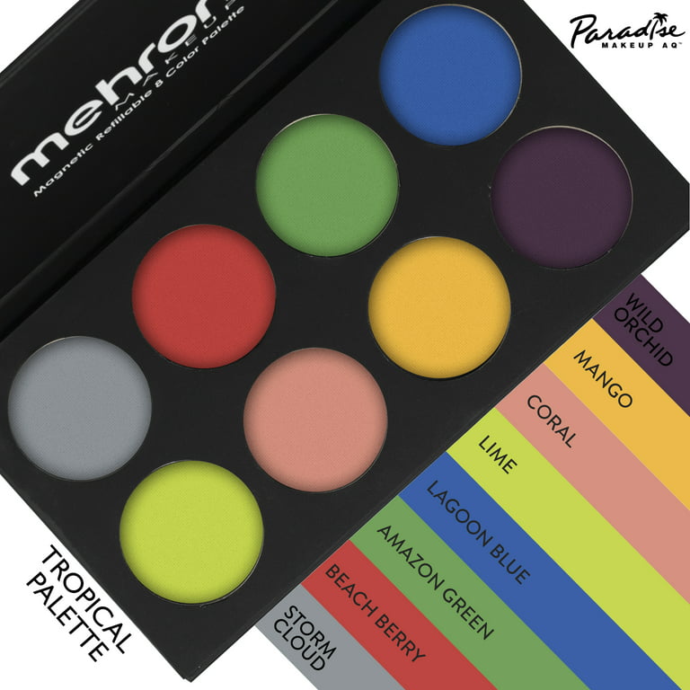 Mehron Makeup Paradise AQ Face & Body Paint 8 Color Palette (Basic) - Face,  782361191442