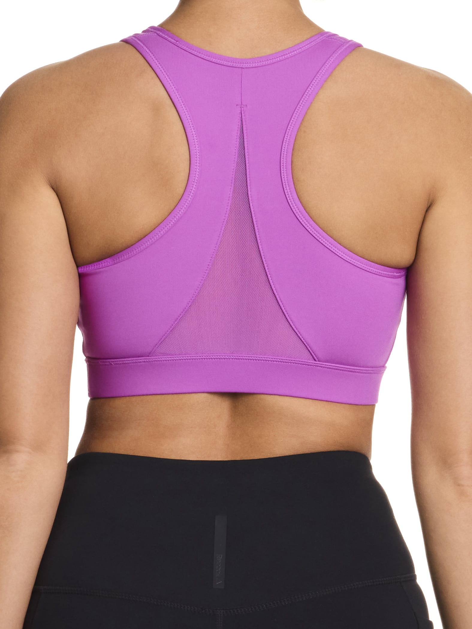 Reebok Women's and Women's Plus Medium Impact Stronger Sports Bra with Mesh Panel and Removable Cups, Sizes XS-4X