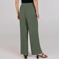 thumbnail image 4 of Tittly Palazzo Pants Wide Leg Sweatpants Women Women's Solid Color Fashionable Casual Pocket Cotton Linen Waist Wide Leg Pants Cotton Pants for Women Pantalones Para Mujer AG L, 4 of 8