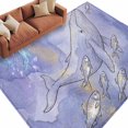 thumbnail image 6 of Purple Whales Coastal Area Rug 8x10 Washable Rug Non Slip Beach Sea Ocean Nautical Large Area Rug Soft Stainresistant Indoor Floor Carpet for Living Room Bedroom Home Office Dining Room Nursery, 6 of 8