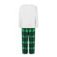 thumbnail image 6 of Jaweiwi Family Matching Christmas Pajamas Set, Long Sleeve Christmas Tree Letter Print T shirt Tops Green Plaid Pants Holiday Sleepwear Outfits, 6 of 11
