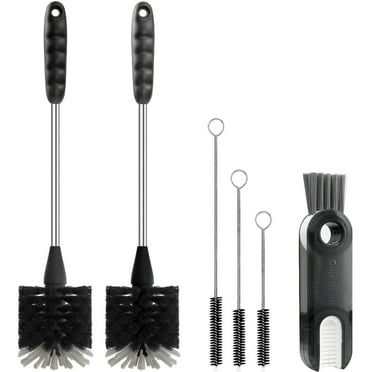 propuri Bottle Brush, Long Handle Bottle Cleaner,3-in-1 Cleaning Brush for Mugs,Straws,6Pack Black