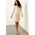 thumbnail image 3 of Karen Kane ECRU Women's Lace Sheath Dress, US Medium, 3 of 4