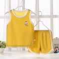 thumbnail image 2 of NOLDARES Boy Clothes Toddler Baby Boys Summer Outfits Sleeveless T-Shirt Shorts Set(Yellow,18-24 Months), 2 of 4