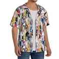 thumbnail image 4 of Fotbe Colourful Horses print Short Sleeve Button Down Shirts for Men Casual Summer Beach Wrinkle Free Shirt-Large, 4 of 7
