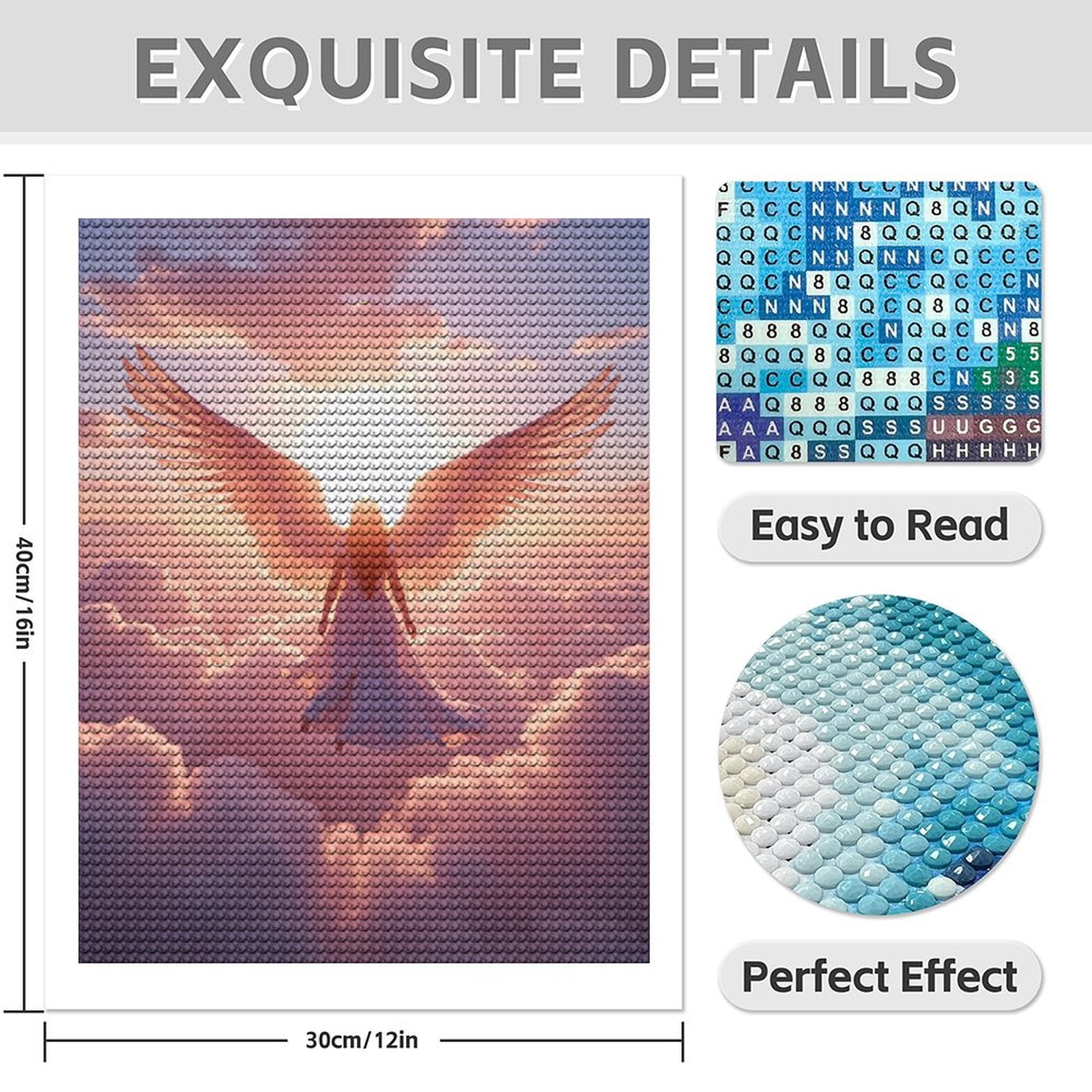 Diamond Art Kits for Adults - 5d Angel In Clouds With Sunlight Diamond Painting for Adults, Diamond Art for Adults Beginners, Diamond Painting Kits for Adults for Home Wall Decor