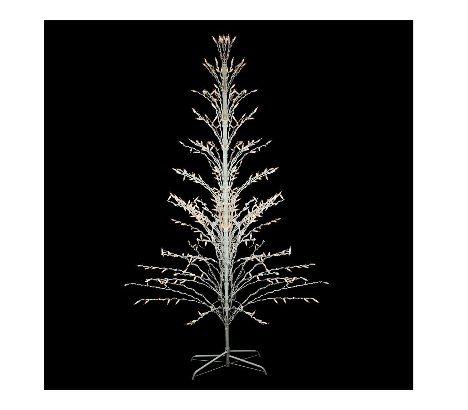 6' White Lighted Christmas Cascade Twig Tree Outdoor Yard Art ...