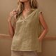 thumbnail image 2 of Camisas para mujer,Blusa de lentejuelas con cuello en V, camiseta informal holgada sin mangas, camisa de poliéster con brillo, ropa de fiesta para mujer, sopatenor, 2 of 9
