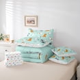 thumbnail image 6 of Castle Fairy Animal Cats Twin Bedding Sets,Teal Orange Bedding Comforter Set, 6 of 8